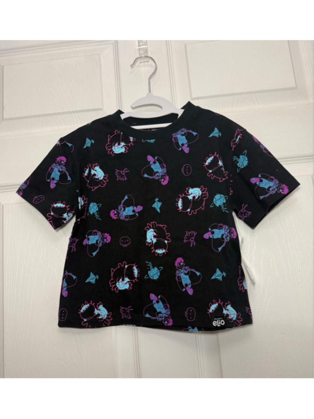 Kids Disney x Pixar Elio Short Sleeve Tee Black Blue Size 4 NWT